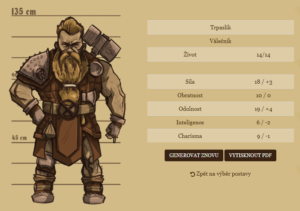 Představujeme webový generátor postav!